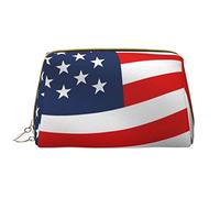 OGNOT Zen Design Butterfly Neceser Organizador de viaje para hombres y mujeres, Bolsa de maquillaje de cuero ligero Bolsa de cosméticos grande, bandera americana patriótica, Talla única