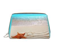 OGNOT Zen Design Butterfly Neceser Organizador de viaje para hombres y mujeres, Bolsa de maquillaje de cuero ligero Bolsa de cosméticos grande, Estrella de mar Playa del mar, Talla única