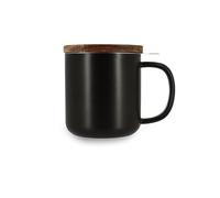 OGO Living 7912174 - Tetera juliet 300 ml de gres negro con tapa de madera de acacia