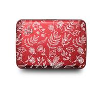 OGON - Cartera de Aluminio Smart Case V2 con Cierre de Metal y Tarjetero antirRFID, Capacidad hasta 10 Tarjetas y Billetes, Grabado Floral, Talla única, Minimalista