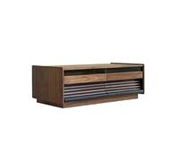 OGOODLE Mesa de Centro Pequeña 120cm Mesa Central Rural de Nogal Negro, Consola Moderna para Salón, Apta para Hoteles, Salas de Descanso, Cafeterías Mesa Auxiliar