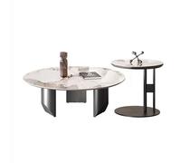 OGOODLE Mesa de Centro Pequeña Mesa de Centro de losa de Roca, Mesa Auxiliar Redonda pequeña for casa, Mesa Redonda Alta y Baja Minimalista Moderna for Sala de Estar Mesa Auxiliar