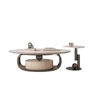 OGOODLE Mesa de Centro Pequeña Mesa de Centro Moderna con losa de Roca Ovalada y cajón for Sala de Estar y Almacenamiento en el hogar Mesa Auxiliar