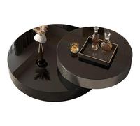 OGOODLE Mesa de Centro Pequeña Mesa de Centro Moderna giratoria de tamaño Redondo, Sencilla, de Cristal Negro, for Sala de Estar y hogar. Mesa Auxiliar