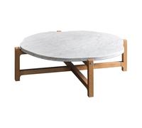OGOODLE Mesa de Centro Pequeña Mesa de Centro Redonda de Madera Maciza nórdica for apartamento pequeño, Moderna, de mármol, Ligera, de Lujo, for Sala de Estar Mesa Auxiliar