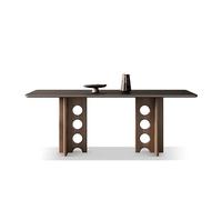 OGOODLE Mesa de comedor con placa de roca, mesa de comedor de color negro puro, tamaño pequeño, base de madera, mesa de cocina (160 x 80 x 75 cm)