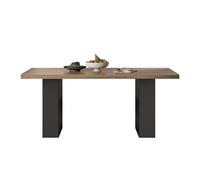 OGOODLE Mesa de comedor con placa de roca, mesa de comedor de madera de nogal negro, mesa moderna y sencilla para restaurante, mesa grande de cocina (180 x 80 x 77 cm)