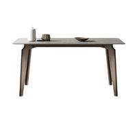 OGOODLE Mesa de comedor con placa de roca, mesa de comedor de madera maciza, moderna, simple, pequeña, para apartamento, cocina (180 x 80 x 75 cm)