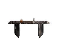 OGOODLE Mesa de comedor rectangular de mármol natural, mesa de comedor para villa, restaurante, cocina (180 x 90 x 75 cm)