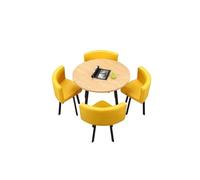 OGOODLE Mesa de comedor redonda para sala de estar, mesa de café y silla, combinación simple, pequeña, para apartamento, mesa de cocina (D)