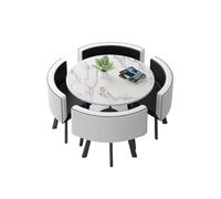 OGOODLE Mesa de comedor redonda para sala de estar, mesa de café y silla, combinación simple, pequeña, para apartamento, mesa de cocina (B)