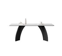 OGOODLE Mesa de comedor retro de madera maciza, moderna y simple placa de roca, rectangular, mesa de cocina para el hogar (160 x 80 x 75 cm)