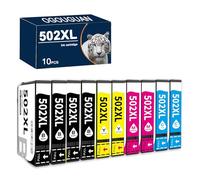 OGOUGUAN 502xl - Cartuchos de tinta compatibles para Epson 502 502XL Expression Home XP-5105 XP-5100 XP5105 Workforce WF-2860DWF WF-2865DWF WF-2860 (10 unidades)