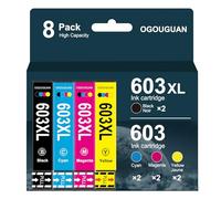 OGOUGUAN 603 XL Tinta Cartuchos Compatible para Epson 603XL 603 para Expression Home XP 2100 XP 2105 XP-3100 XP-3105 XP-4100 XP-4105 Workforce WF-2810 WF-2830 WF-2835 WF-2850(8 Paquete)