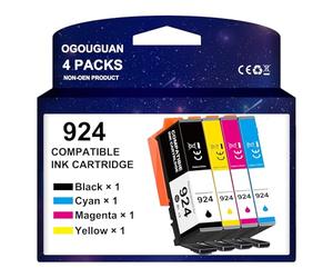 OGOUGUAN 924 Cartucho de tinta sin chip compatible con cartuchos HP 924 para HP OfficeJet Pro 8122e, 8132e, 8124e, 8132e, 8135e, 8134e, 8125e