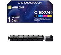 OGOUGUAN C-EXV49 - Cartucho de tóner EXV49 NPG-67 GPR-53 para Canon IR C3320, C3320i, C3325i, C3330i, C3520i, C3525i, C3530i (1 Cian)