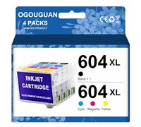 OGOUGUAN CAIDI 604XL Cartuchos de tinta recargables con chips de reinicio automático compatibles con impresoras XP2200 XP2205 XP3200 XP3205 XP4200 XP4205 WF2935 WF2930 WF2910 WF2950