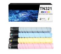 OGOUGUAN CAIDI - Cartucho de tóner compatible con TN-321 TN321 para Konica Minolta BizHub C224 C224e C284e C364 (TN-321C / A33K450 Cian:25000 páginas)