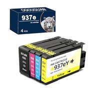 OGOUGUAN Cartucho de tinta 937XL 937 937e compatible con officejet Pro 9110b 9120 9130 9720 9730 Cartucho de tinta para impresora (con chip totalmente nuevo) (4PK-BK/C/M/Y)