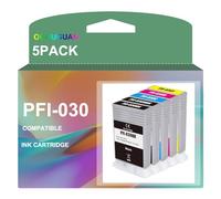 OGOUGUAN - Cartucho de tinta compatible PFI030 PFI-030 PFI-030MBK PFI-030BK PFI-030C PFI-030M PFI-030Y para Canon ImagePrograf TA-20 ImagePrograf TA-30 (MBK+KCMY)