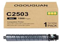 OGOUGUAN Cartucho de tóner compatible MP C2003 MP C2503 Reemplazo para Ricoh Aficio MP C2003 MP C2503 MPC2003 MP C2503 (1 Negro)