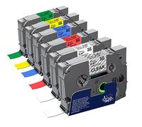 OGOUGUAN Compatible con Brother TZe-131 TZe-231 TZe-431 TZe-531 TZe-631 TZe-731 Tz Cinta para Brother PT-H100LB PT-E100 D400 1250 H110 1000 Negro sobre Blanco/Rojo/Azul/Amarillo/Verde