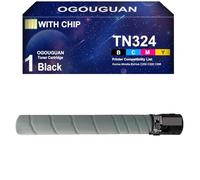 OGOUGUAN TN324 - Cartucho de tóner compatible para Konica Minolta BizHub C258 C308 C368 (1 negro)