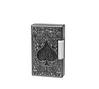 OGQBEAPC Encendedor con Sonido Retro: Encendedor de pedernal de butano Recargable, Encendedor de Metal Grabado de Lujo for Hombres, un Gran Regalo for el día del Padre(C)