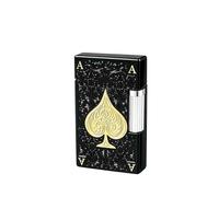 OGQBEAPC Encendedor con Sonido Retro: Encendedor de pedernal de butano Recargable, Encendedor de Metal Grabado de Lujo for Hombres, un Gran Regalo for el día del Padre(D)