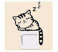 Ogquaton Lindo gato pegatinas de pared interruptor de luz pegatinas vinilo calcomanía hogar dormitorio sala de estar baño decoración práctica y popular
