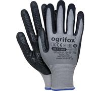 Ogrifox Guantes de nitrilo, guantes de protección, guantes de trabajo, ox.13.348 puntos, gris-negro, talla 7, 120 pares