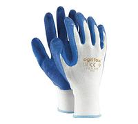 Ogrifox OX-Lateks_Wn9 Guantes de protección, Ox.11.558 Lateks, blanco-azul, 9 tamaños, paquete de 12