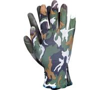 Ogrifox OX-POLICAMO OX.12.961 Guantes de poliéster recubiertos de poliuretano blanco, guantes de protección, guantes de trabajo, guantes de jardinería, camuflaje, talla 7, 240 pares