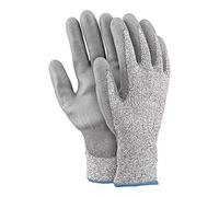 Ogrifox OX-Steel-Pu_9 Guantes de protección, Ox.12.844 Acero-PU, Negro-Blanco-Gris, 9 Tamaños, Paquete de 12