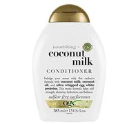 OGX Nourishing + Coconut Milk Conditioner (385 ml), acondicionador hidratante con leche y aceite de coco y proteína de leche hidrolizada, sin sulfatos, para cabello seco