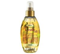OGX Anti-breakage + Keratin Oil Weightless Rapid Reviving Oil, spray para el pelo encrespado, aceite para el pelo fortificante con queratina, ayuda a resistir la rotura