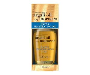 OGX Argan Oil of Morocco Extra Penetrating Oil Aceite para el Pelo, 100 ml | Con Aceite de Argán, Fortalece, Renueva y Suaviza, Pelo Sedoso y Brillante, Con Vitamina E, Para Cabello Seco y Dañado