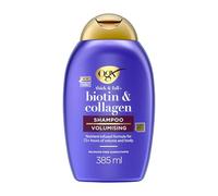 OGX Biotin & Collagen Thick & Full+ Shampoo (385 ml), champú voluminizador de biotina y colágeno, con tensioactivos sin sulfatos, texturizador de cabello con 72 h de volumen