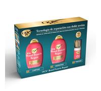 OGX Bond Protein Repair Rutina con Champú OGX (385ml), Acondicionador (385ml) y Sérum Pelo(50ml), Tratamiento Hidratante Cabello para Pelo Seco y Dañado, Refuerza la Fibra Capilar, Sin Sulfatos