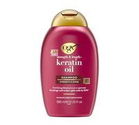 OGX Champú de aceite de queratina, champú fortalecedor anti-rotura con aceite de queratina para cabello dañado con rotura y puntas abiertas, 385 ml