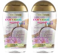 OGX Coconut Miracle Oil Extra Strength Penetrating Oil (1 x 100 ml), aceite para pelo seco y dañado anti frizz con aceite de coco, esencia de tiaré y extracto de vainilla (Paquete de 2)