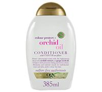 OGX Colour Protect + Orchid Oil Conditioner (385 ml), acondicionador protector de color con Extracto de Orquídea y Semilla de Uva, acondicionador sin sulfatos ni parabenos para cabello teñido