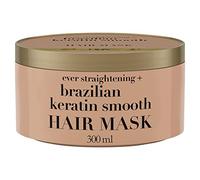 OGX Ever Straightening + Brazilian Keratin Mascarilla para el Pelo, 300 ml | Mascarilla pelo hidratante, Efecto Alisador, con Keratina Brasileña, Para Cabello Rizado y Grueso, Sin Siliconas ni Sulfatos
