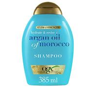 OGX Extra Strength Hydrate and Revive Argan Oil of Morocco Shampoo (385 ml), champú con aceite de argán de Marruecos, champú sin sulfatos ni parabenos para cabello seco y dañado
