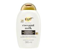 OGX Nourishing + Coconut Milk Champú Hidratante, Sin Sulfatos, 385 ml | Con Aceite y Leche de Coco, Nutre, Fortalece y Suaviza, con Tecnología Lipi Pro Shield, Limpieza Profunda, Para Cabello Seco
