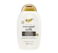 OGX Nourishing + Coconut Milk Shampoo (385 ml), champú hidratante con leche y aceite de coco y proteína de leche hidrolizada, tensioactivos sin sulfatos, para cabello seco