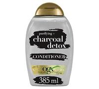 OGX Purifying + Charcoal Detox Conditioner (385 ml), acondicionador de carbón para cabello graso, acondicionador sin sulfatos ni parabenos para un cabello limpio y con brillo