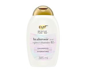 OGX Rescue Fusions Shampoo (385 ml), tratamiento hidratante cabello con ácido hialurónico y provitamina B5, champú para reparar el pelo dañado, fórmula sin sulfatos