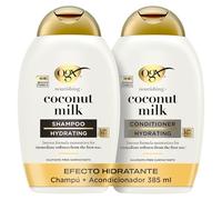 OGX Set Nourishing + Coconut Milk Shampoo y Conditioner, set de champú y acondicionador con leche y aceite de coco y proteína de leche, rutina para cabello seco, sin sulfatos