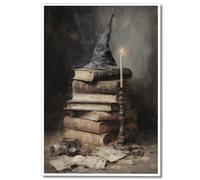 ogyormpi Arte de pared vintage de Halloween, hechizos de bruja, imágenes de Halloween, decoración gótica victoriana de Dark Academia, impresión sin marco, 12 x 16 pulgadas